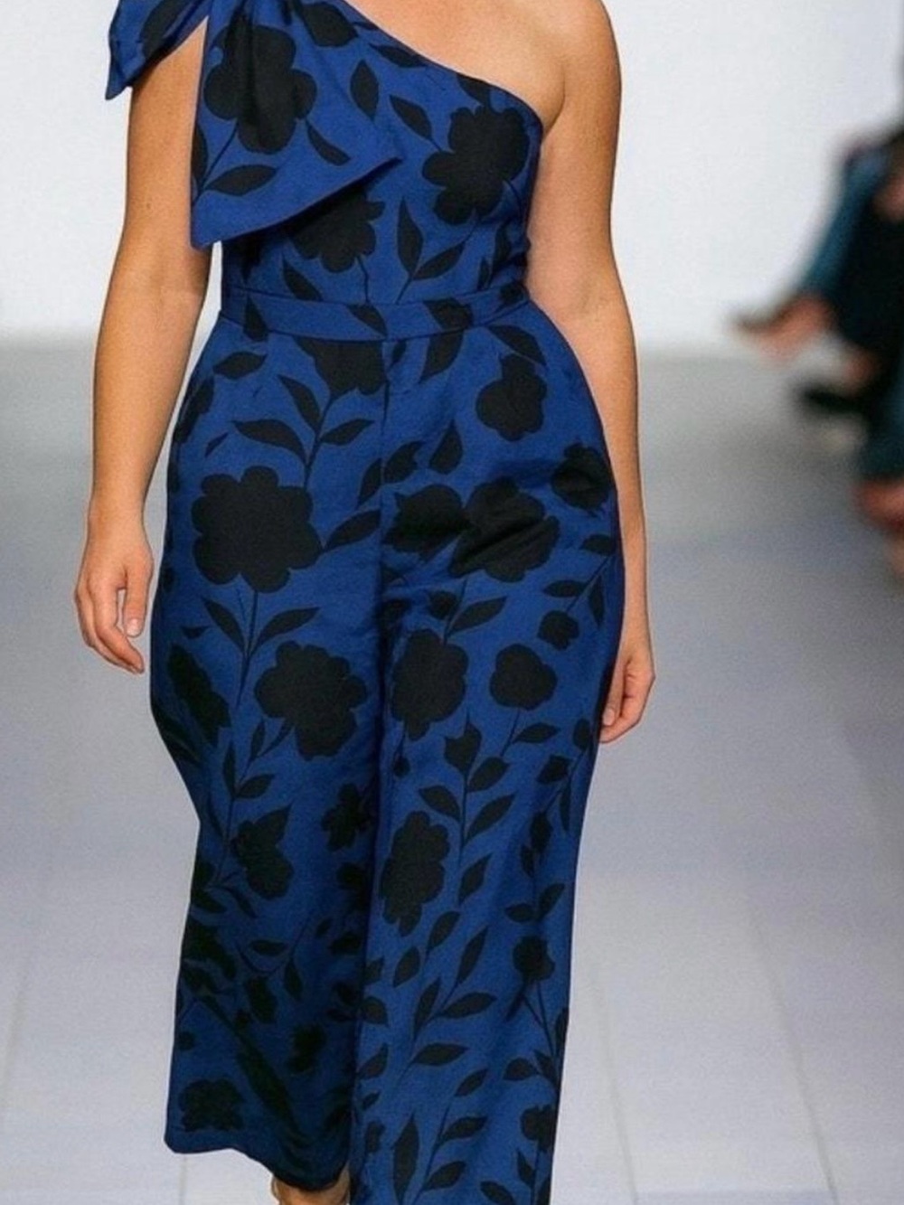 Kate Spade One-Shoulder bow Blue Floral Wide-Leg Jumpsuit coastal cottagecore - Picture 4 of 17